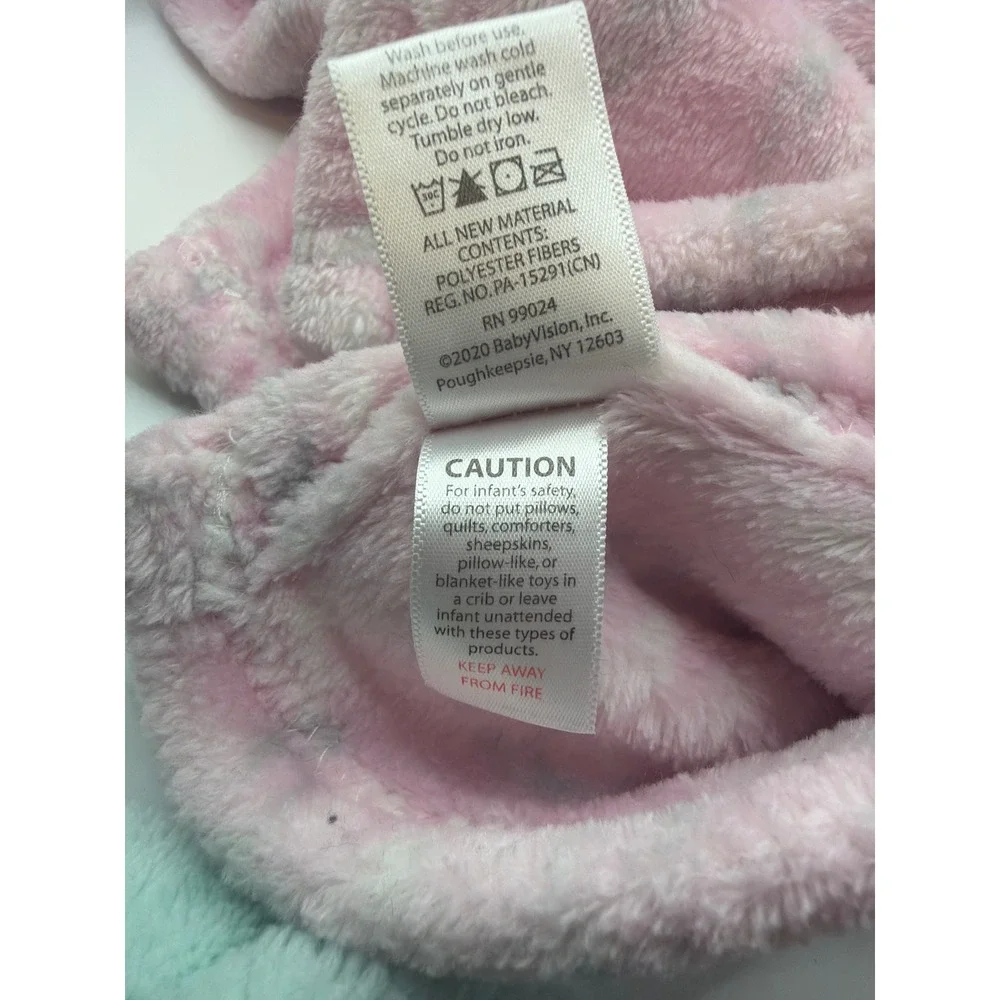 Chick Pea HB Baby Lovey Security Blanket Set Mint Bunny Pink Elephant Plush 2pc